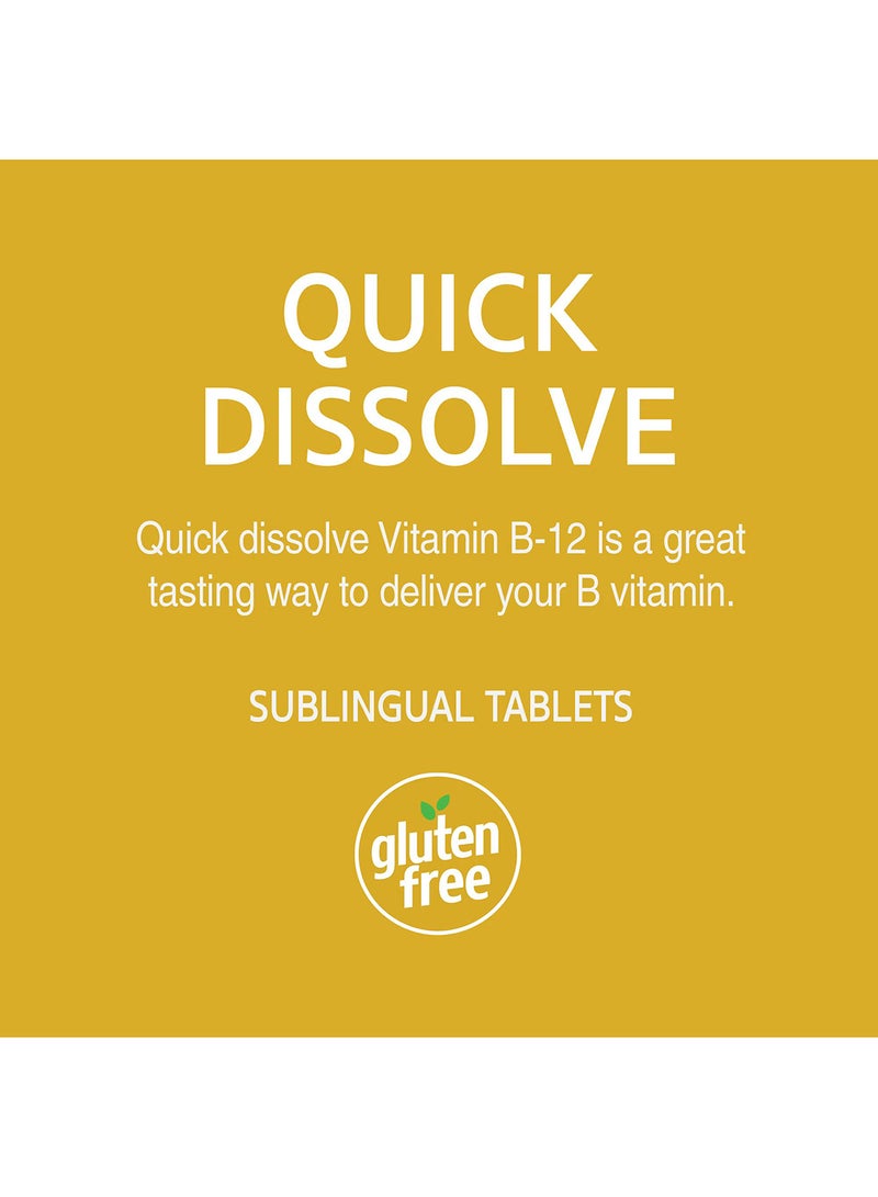 القرن الحادي والعشرون مجموعة مكملات غذائية فيتامين B-12 كويك ديسولف بتركيز 2500 مايكروجرام مكونة من 4 عبوات - 110 قرص - Image 4
